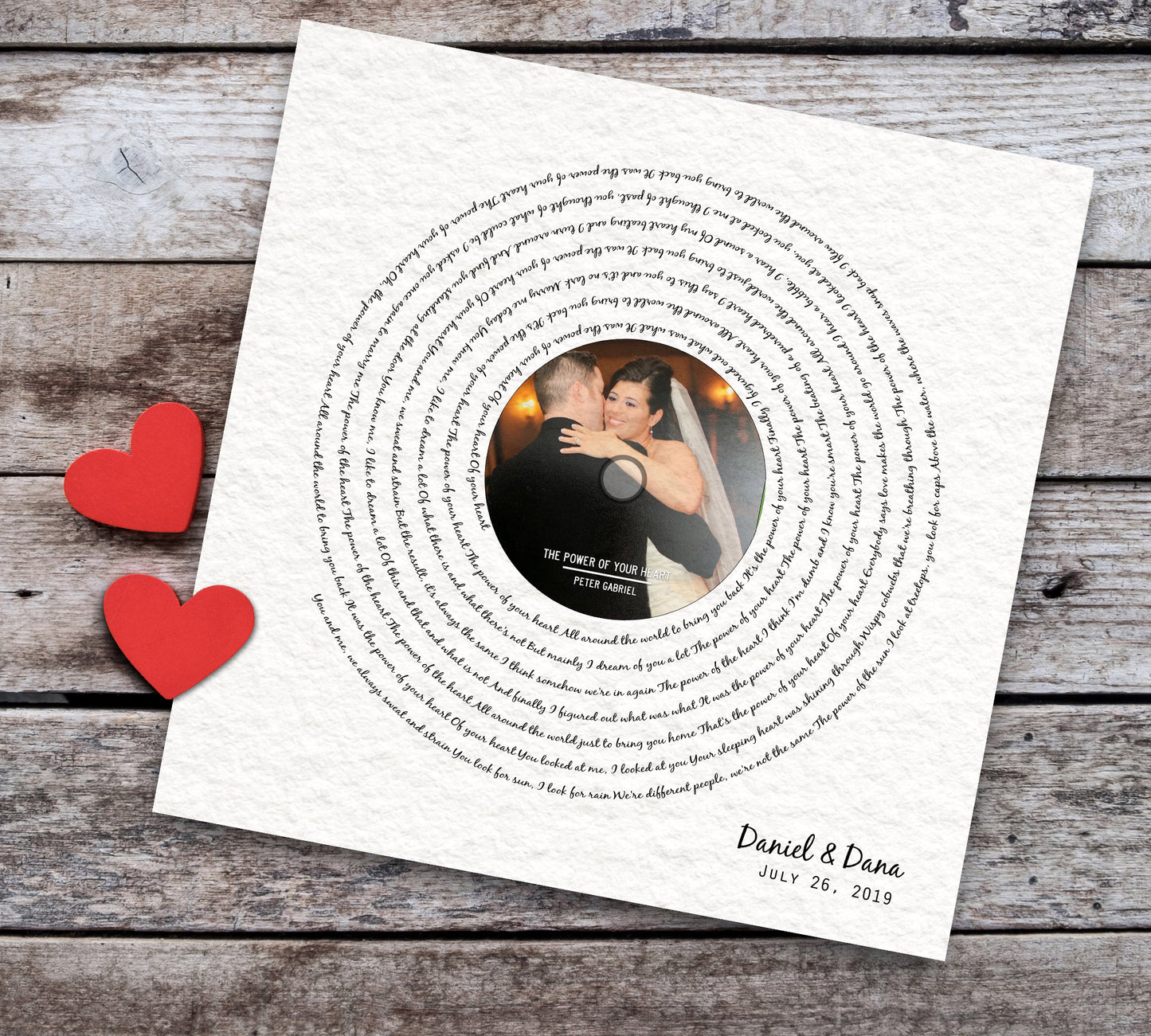 Paper Anniversary Gift, Photo with song, 1 year Anniversary Gift, Framed Song Lyrics, First Dance lyrics, Our Song, 1st Anniversary gift - HoneycombProverbs - Wall Decor - Record Album Lyrics Art