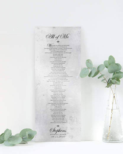 Wedding Song on Tin - HoneycombProverbs - Gifts For The Couple - Tin and Aluminum Gifts