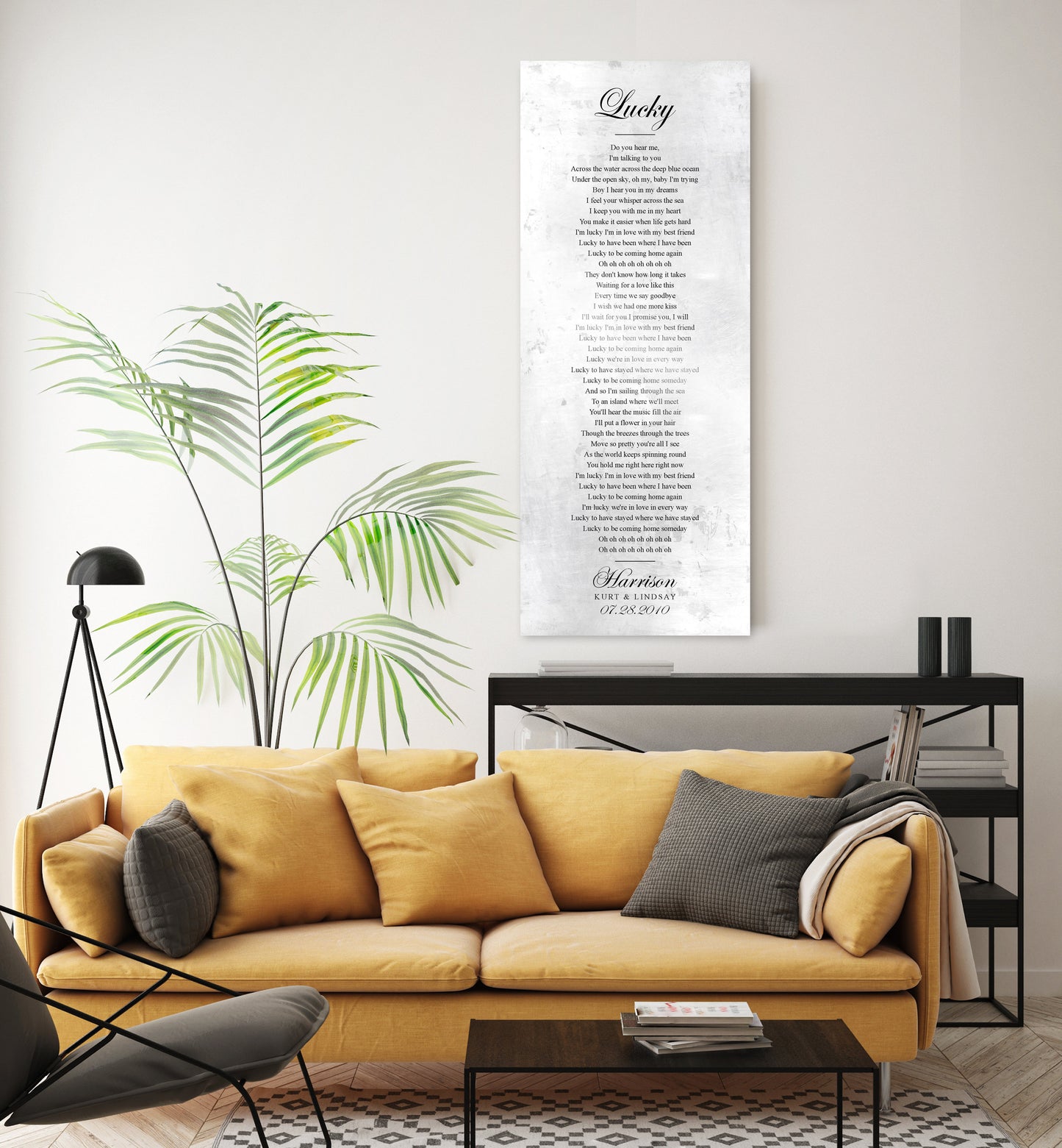 Shabby Chic Wedding Song Sign on Tarnished Tin - HoneycombProverbs - Gifts For The Couple - Vintage Lyrics Wall Art