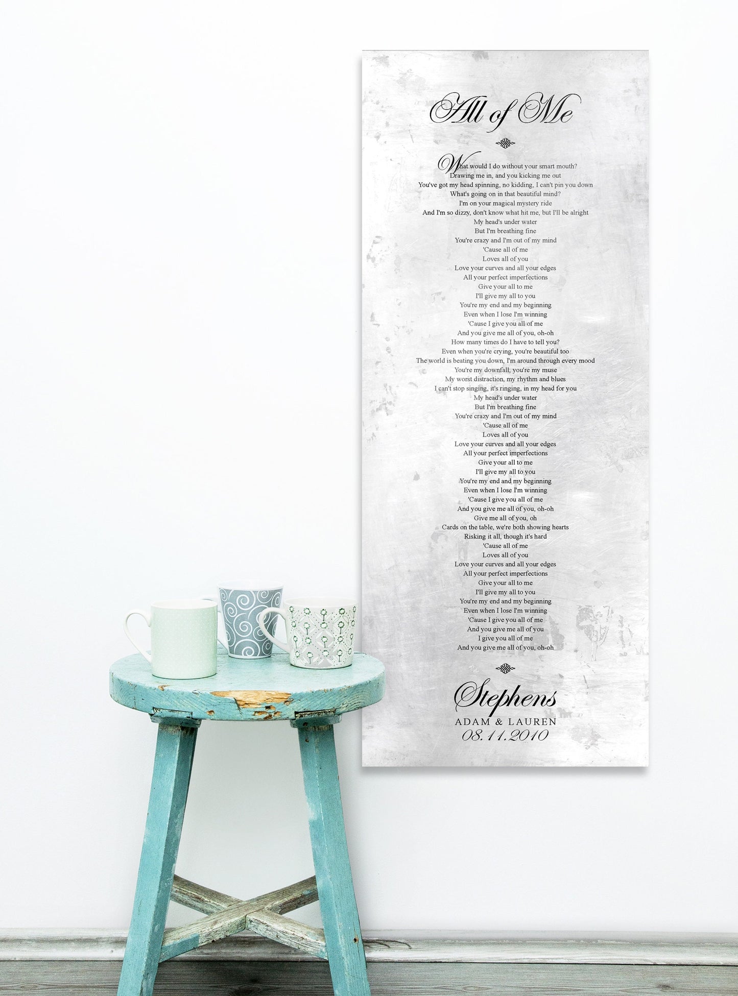 Wedding Song on Tin - HoneycombProverbs - Gifts For The Couple - Vintage Lyrics Wall Art