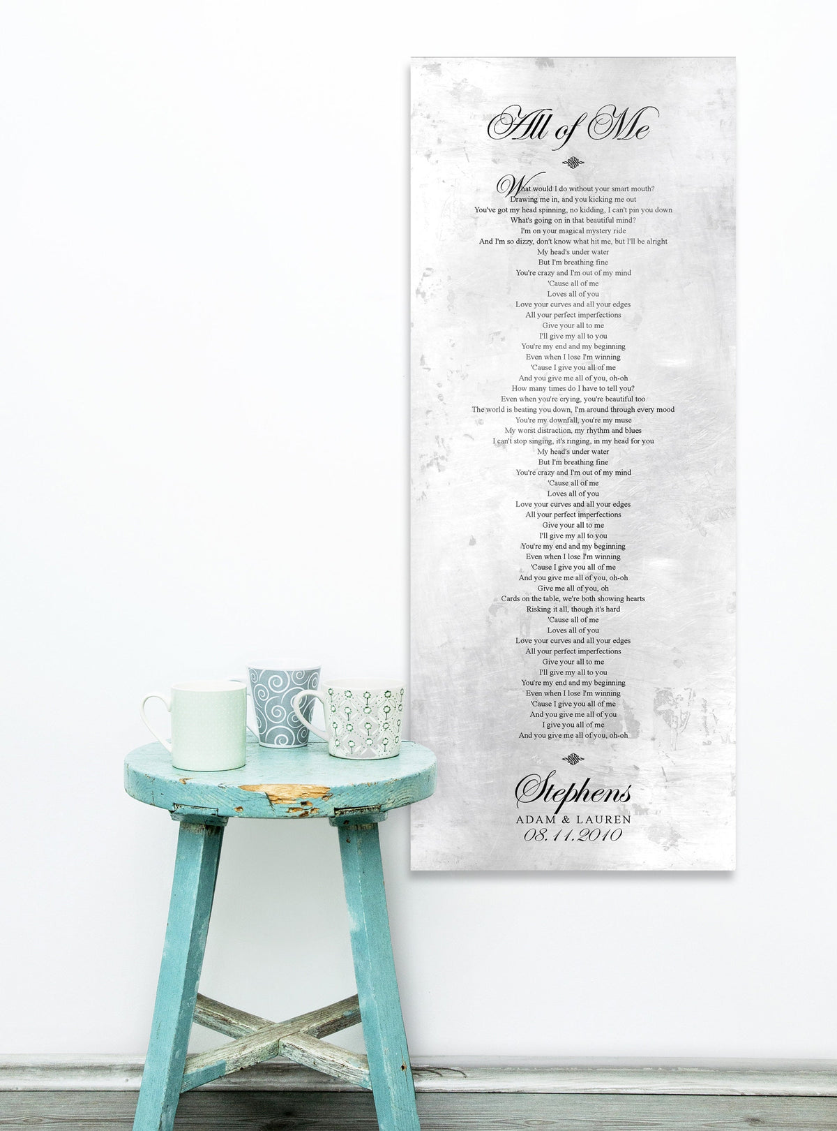 Wedding Song on Tin - HoneycombProverbs - Gifts For The Couple - Tin and Aluminum Gifts