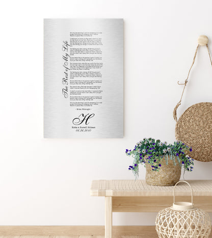 Monogrammed Tin Wedding Song Plaque - HoneycombProverbs - Signs - Tin and Aluminum Gifts