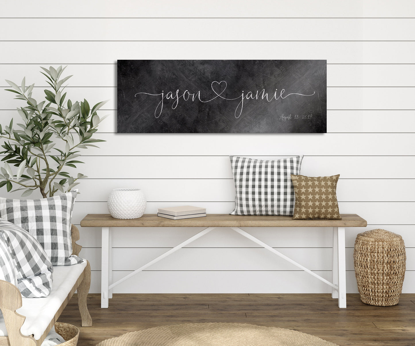 Iron Couples Heart Names Sign - HoneycombProverbs - Signs - Name Signs Wall Art