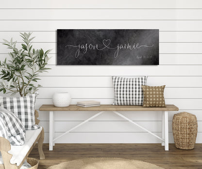 Iron Couples Heart Names Sign - HoneycombProverbs - Signs - Name Signs Wall Art