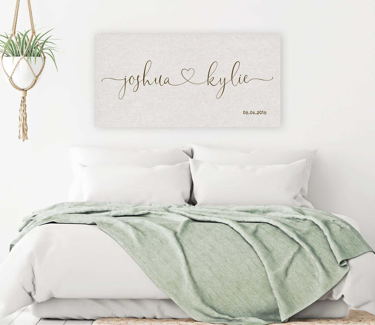 Heart Names on Cotton - HoneycombProverbs - Gifts For The Couple - Name Signs Wall Art