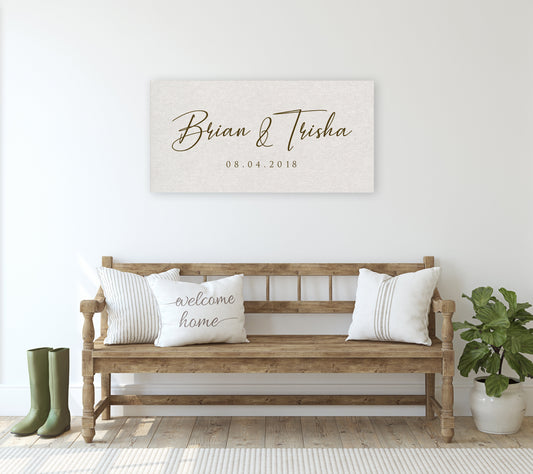 His and Her Cotton Name Canvas - HoneycombProverbs - Giclée - Name Signs Wall Art