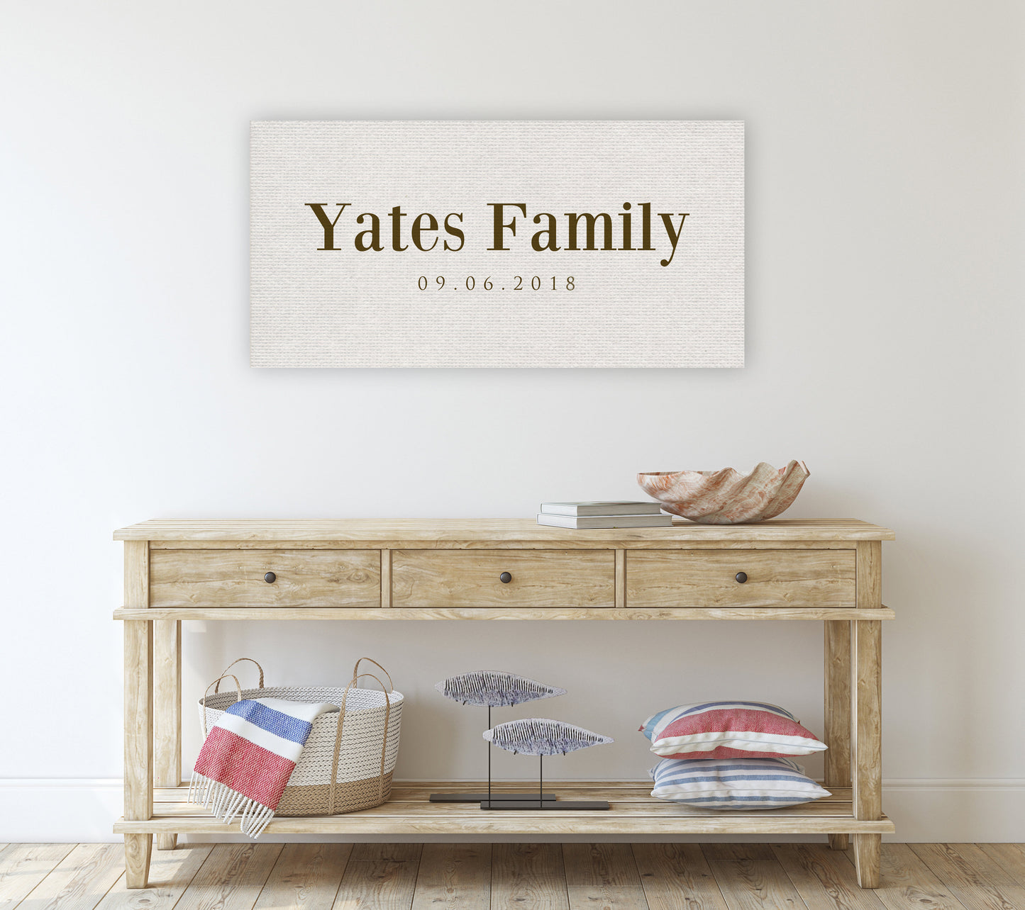 Family Established Sign on Cotton - HoneycombProverbs - Gifts For The Couple - Name Signs Wall Art