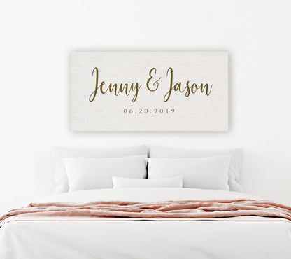His and Her Cotton Name Canvas - HoneycombProverbs - Giclée - Name Signs Wall Art