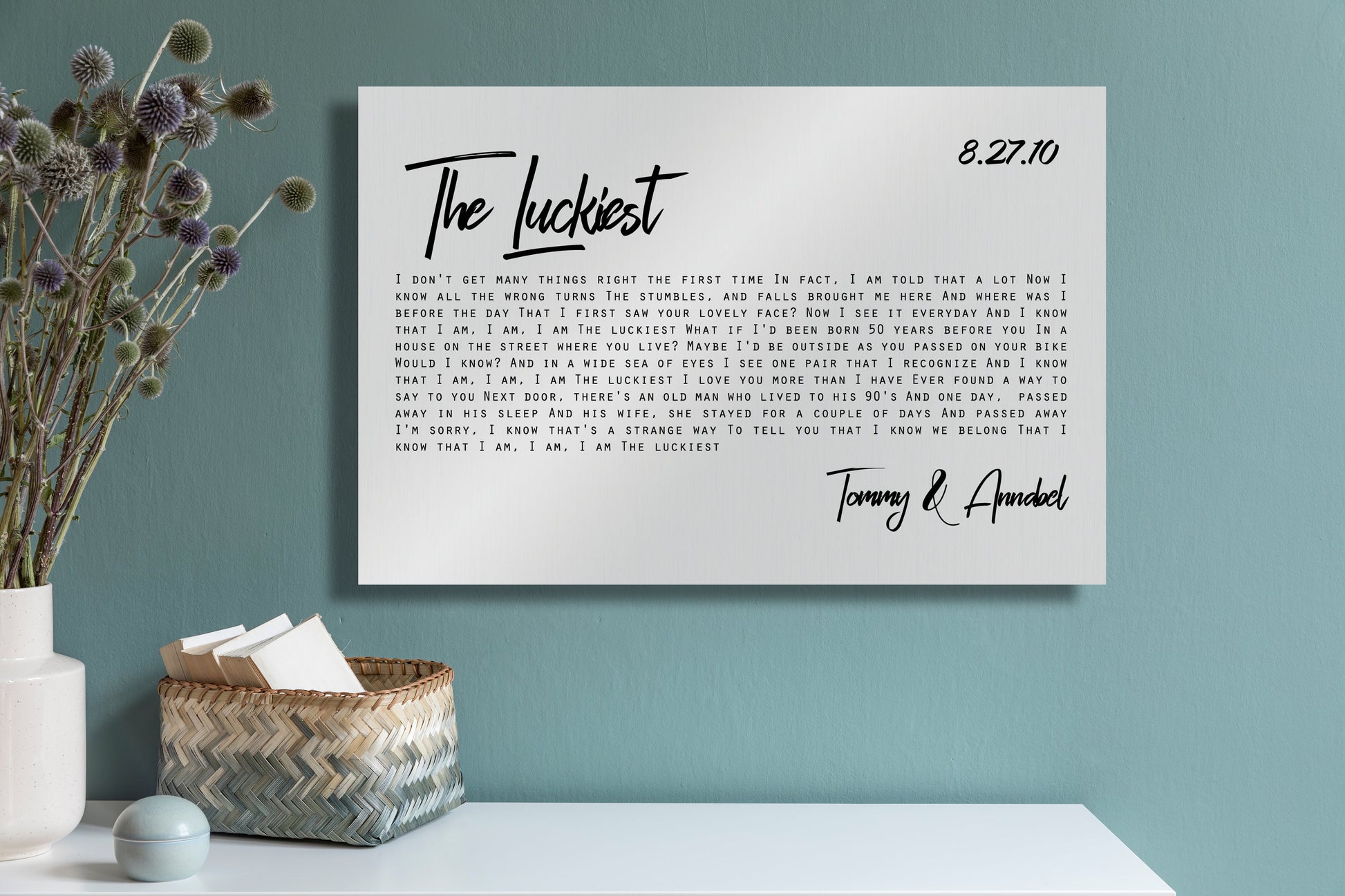 Tin Anniversary Song Print - HoneycombProverbs - Signs - Modern Lyrics Wall Decor