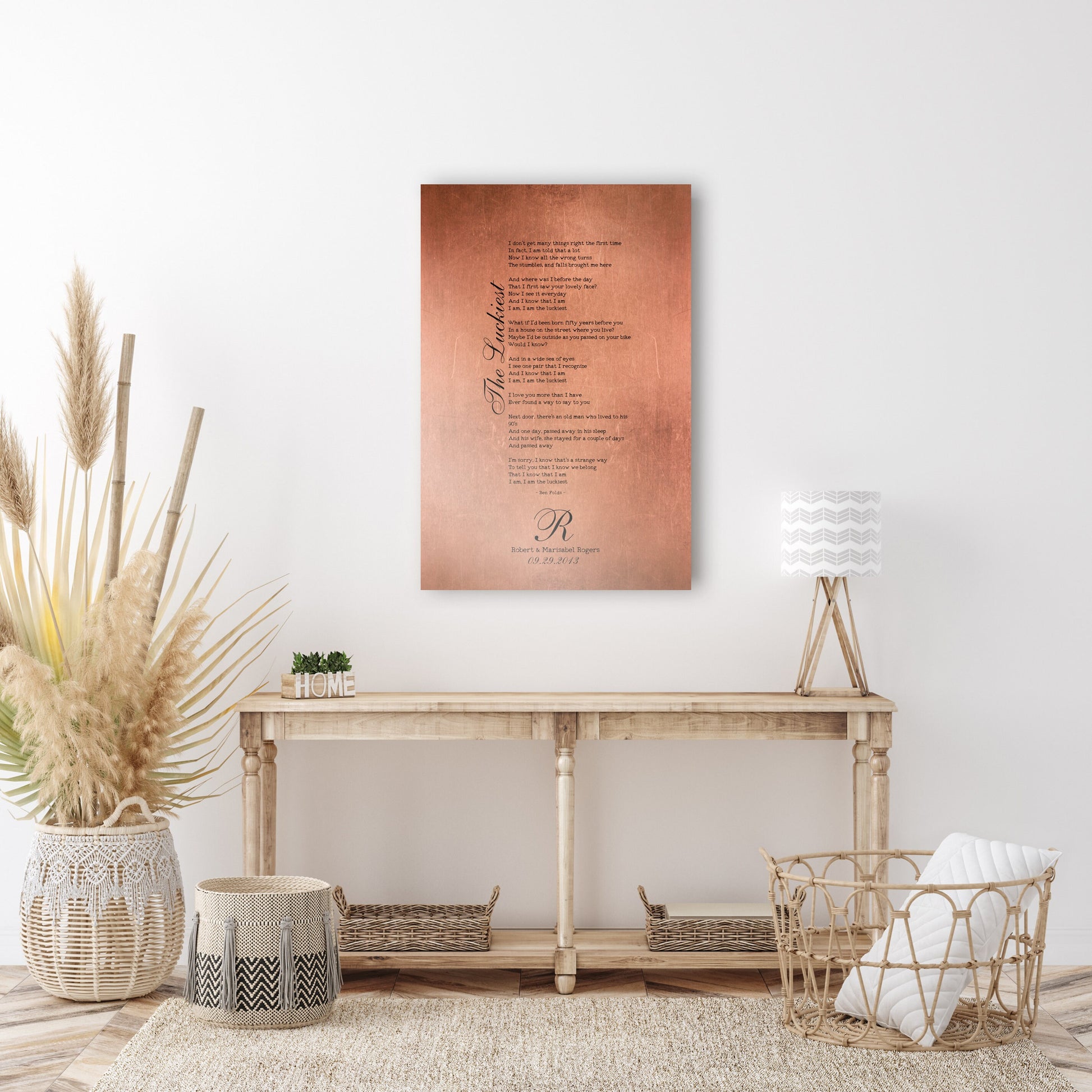 Our Song on Copper, Personalized Copper Gift - HoneycombProverbs - Signs - Copper Anniversary Gifts