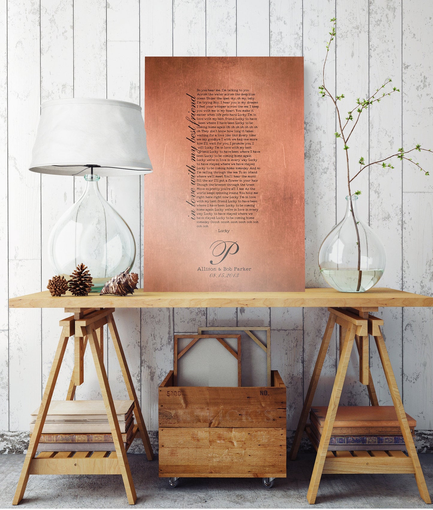 Our Song on Copper, Personalized Copper Gift - HoneycombProverbs - Gifts For The Couple - Copper Anniversary Gifts