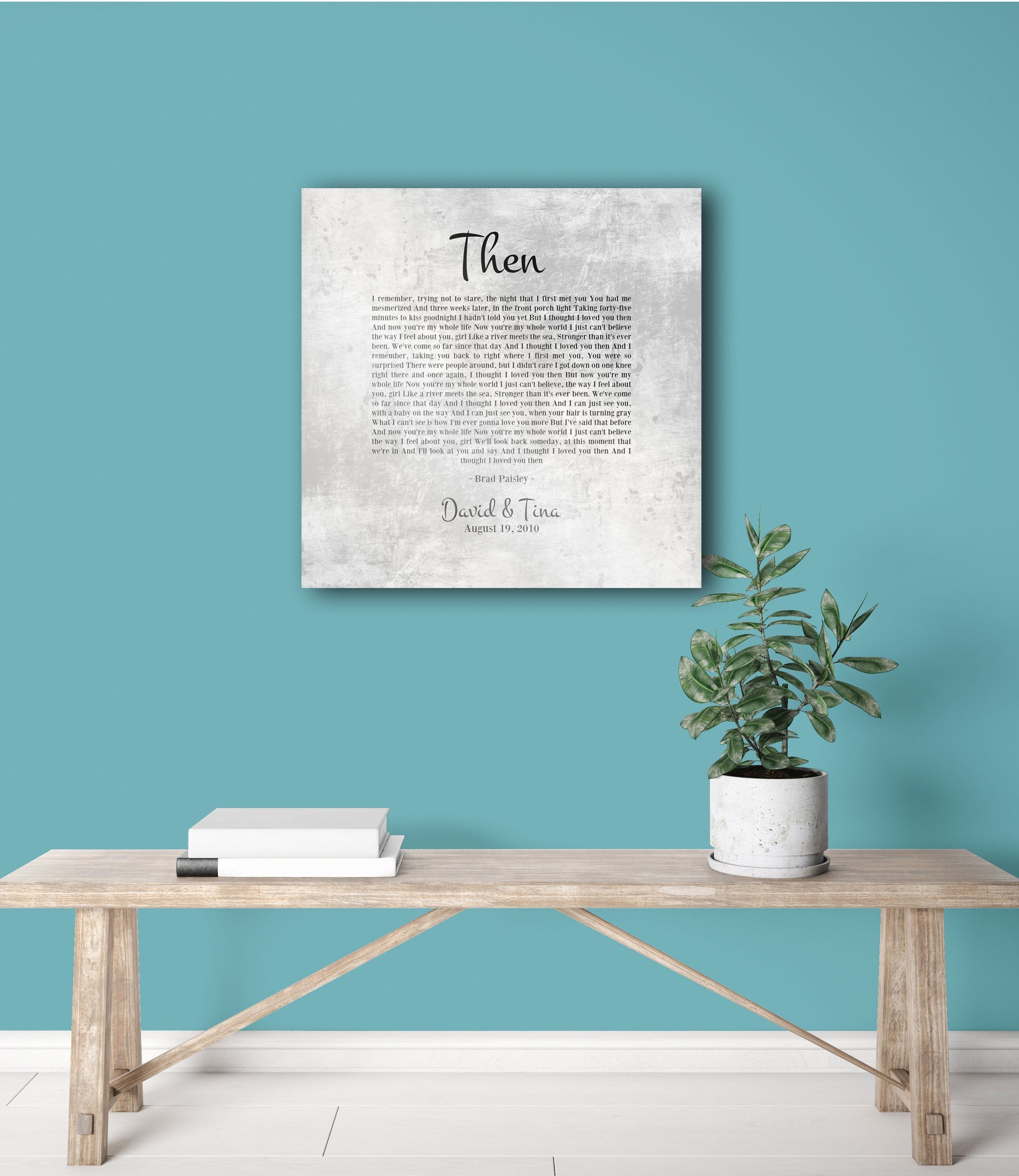 Rustic 10 Year tin Gift, Our Song on Tin - HoneycombProverbs - Signs - Rustic Lyrics Wall Decor