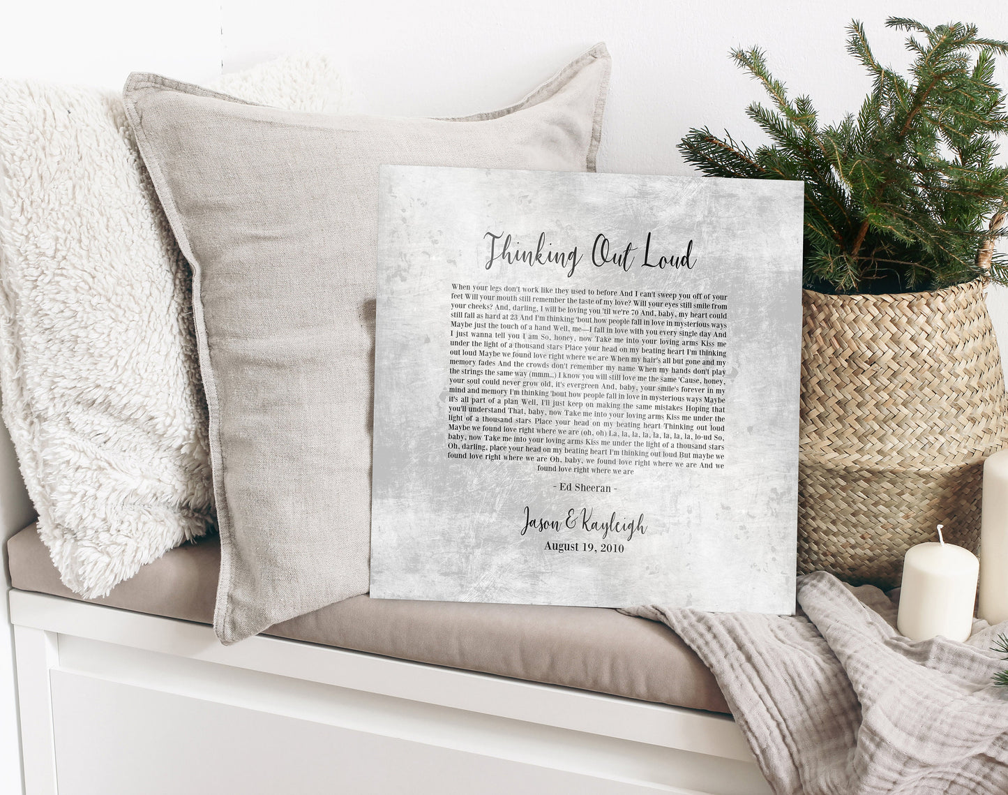 Rustic 10 Year tin Gift, Our Song on Tin - HoneycombProverbs - Signs - Rustic Lyrics Wall Decor
