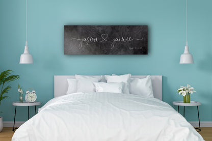 Iron Heart Connected Name Sign for Couples - HoneycombProverbs - Signs - Iron Anniversary Gifts