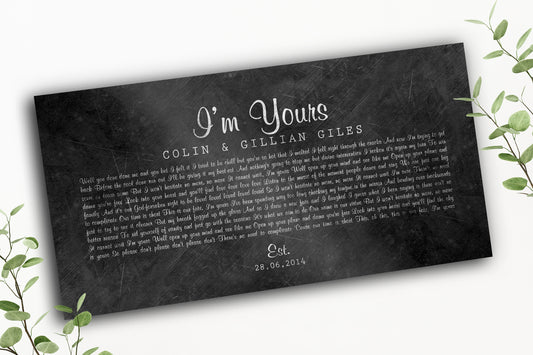 Custom Wedding Song Sign on Iron - HoneycombProverbs - Signs - Iron Anniversary Gifts