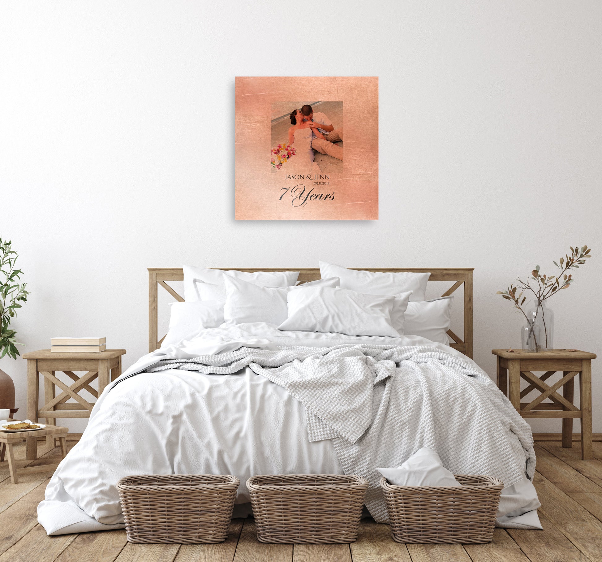 Persoanlized Distressed Copper Anniversary Photo Gift - HoneycombProverbs - Signs - Copper Anniversary Gifts