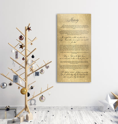 Nativity Story Sign in Rustic Gold - HoneycombProverbs - Signs - 