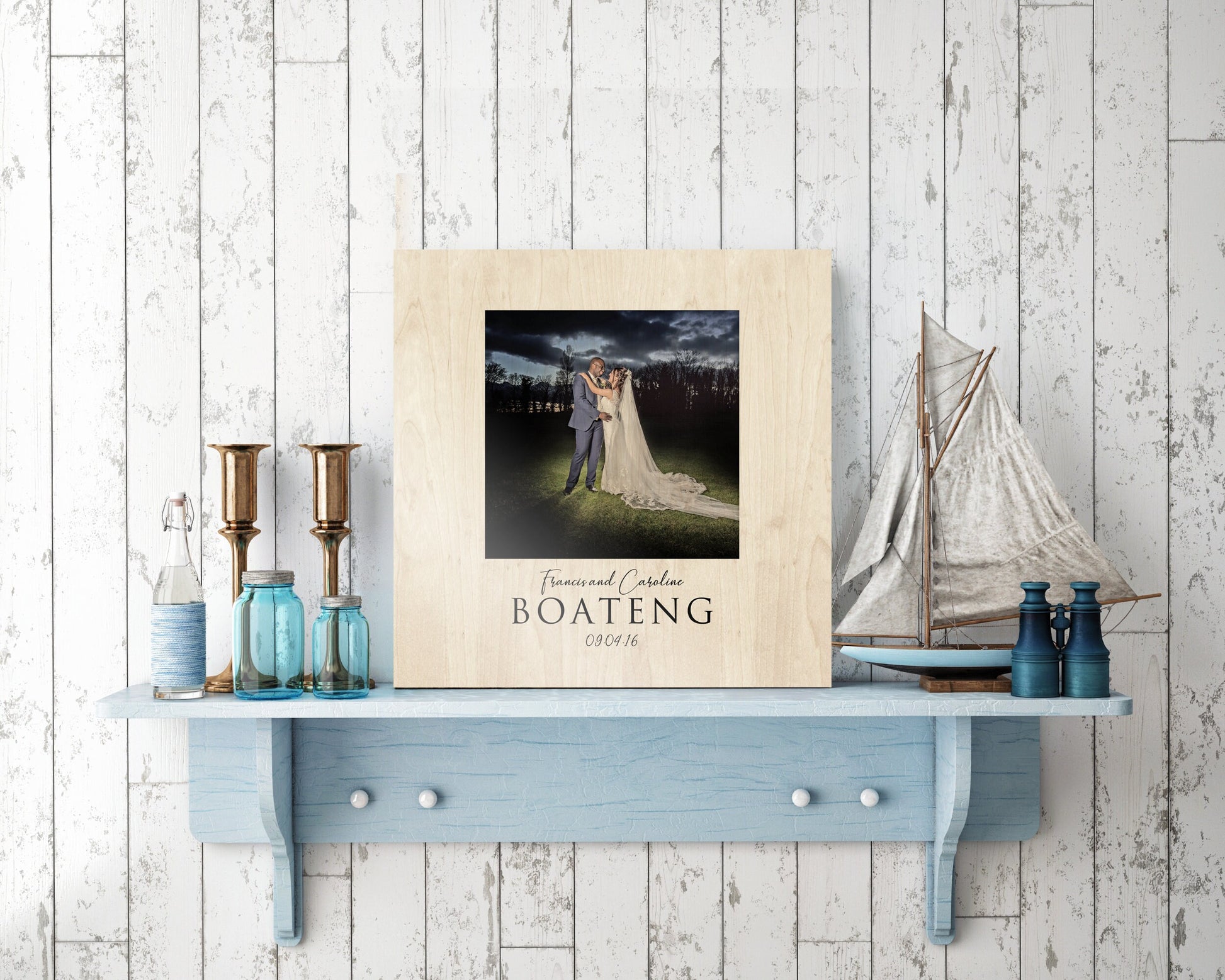 Wedding Portait on Wood - HoneycombProverbs - Signs - 5 year anniversary gifts