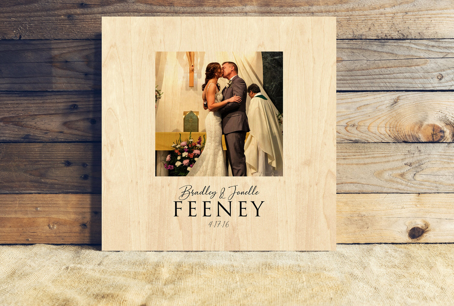 Wedding Portait on Wood - HoneycombProverbs - Signs - 5 year anniversary gifts