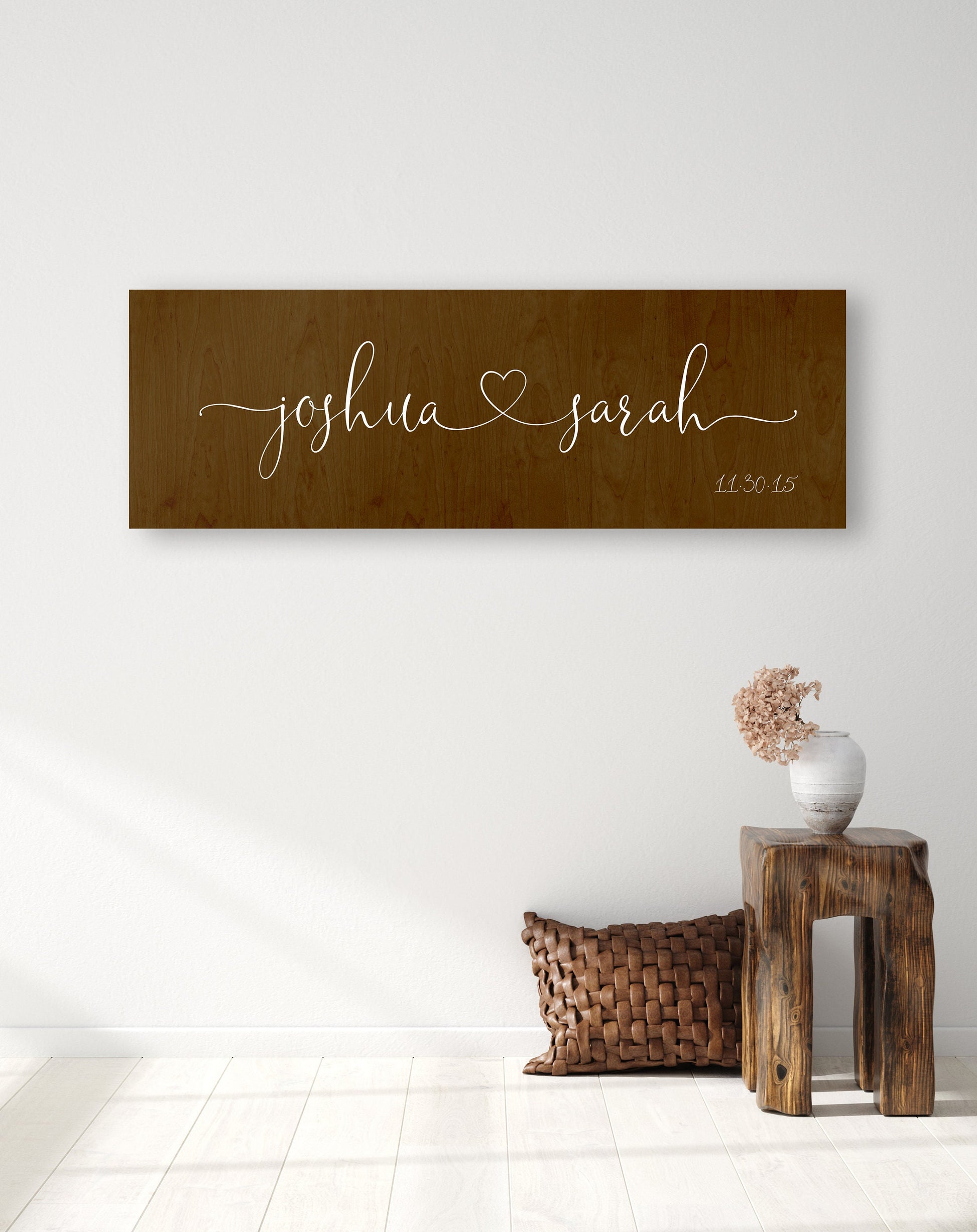 His and Her Wood Est Sign - HoneycombProverbs - Gifts For The Couple - Name Signs Wall Art