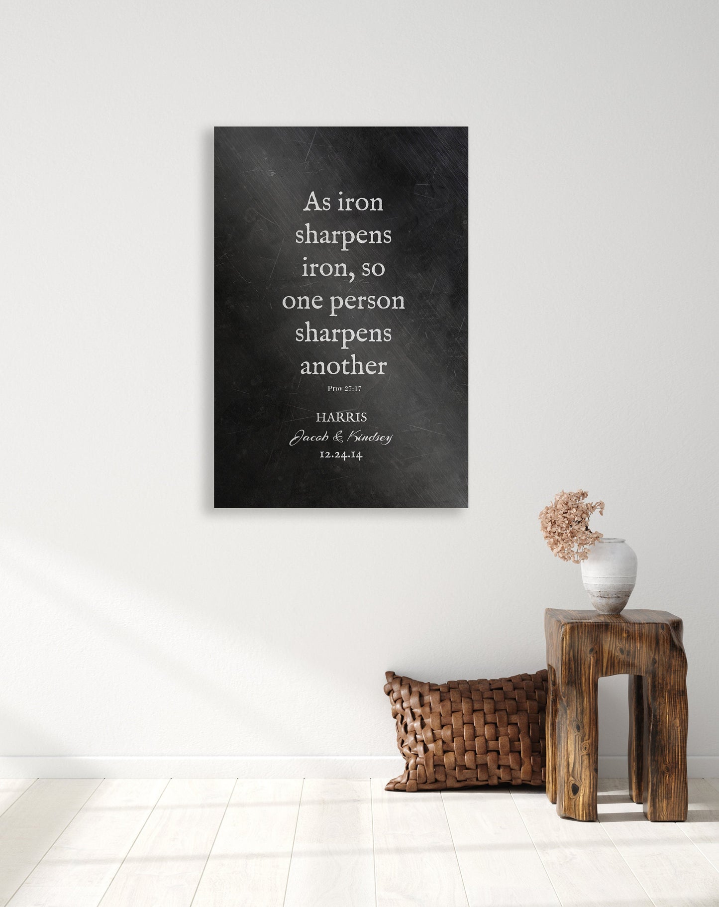 As Iron Sharpens Iron, His and Her Gift - HoneycombProverbs - Signs - Christian Wall Art