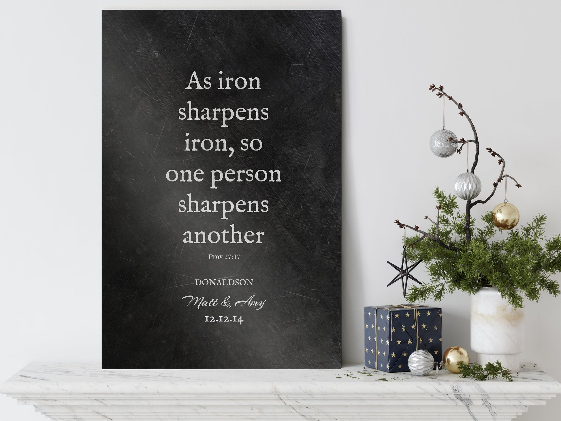 As Iron Sharpens Iron, His and Her Gift - HoneycombProverbs - Signs - Christian Wall Art