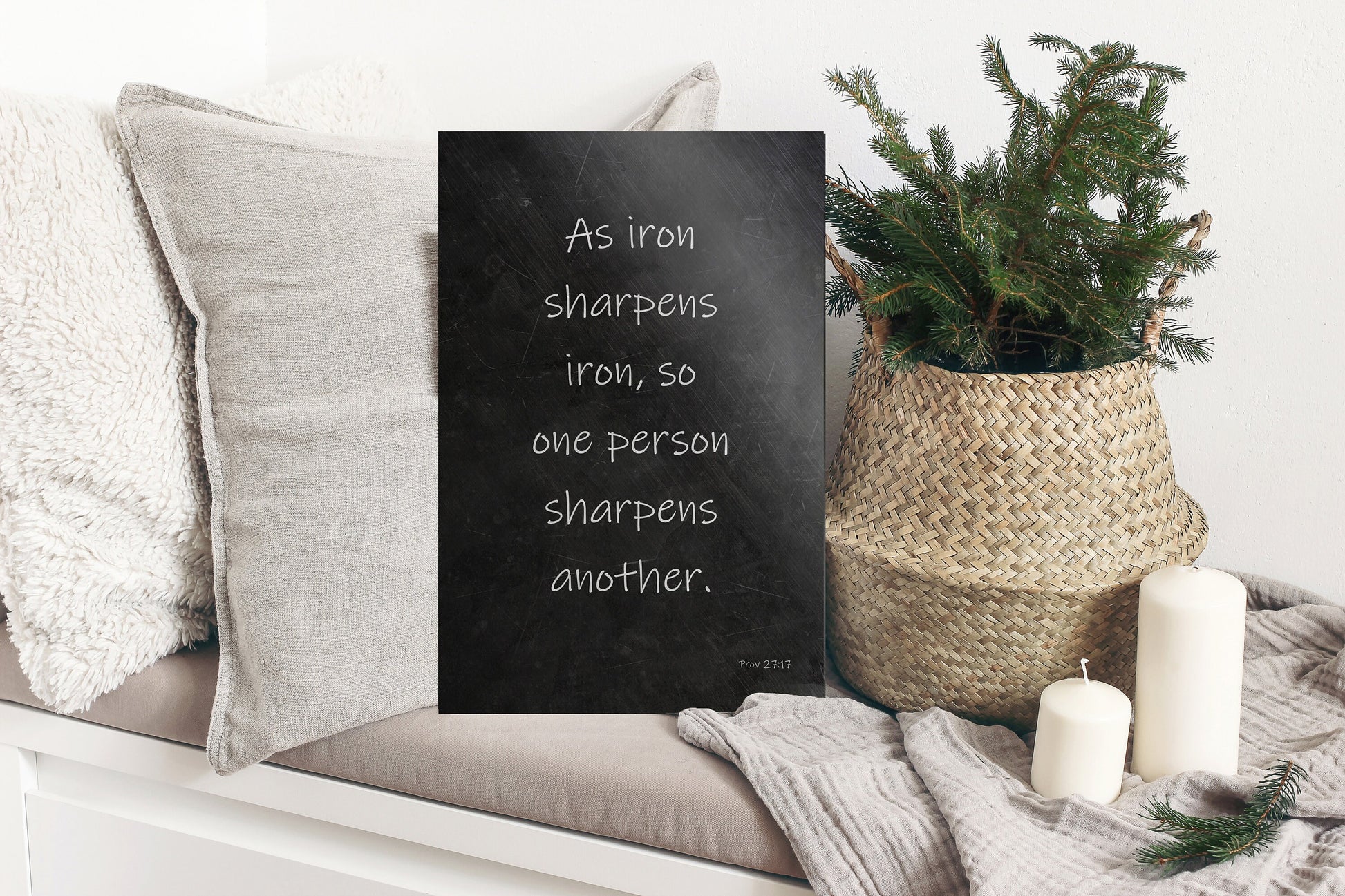 As Iron Sharpens Iron, Christian - HoneycombProverbs - Signs - Christian Wall Art