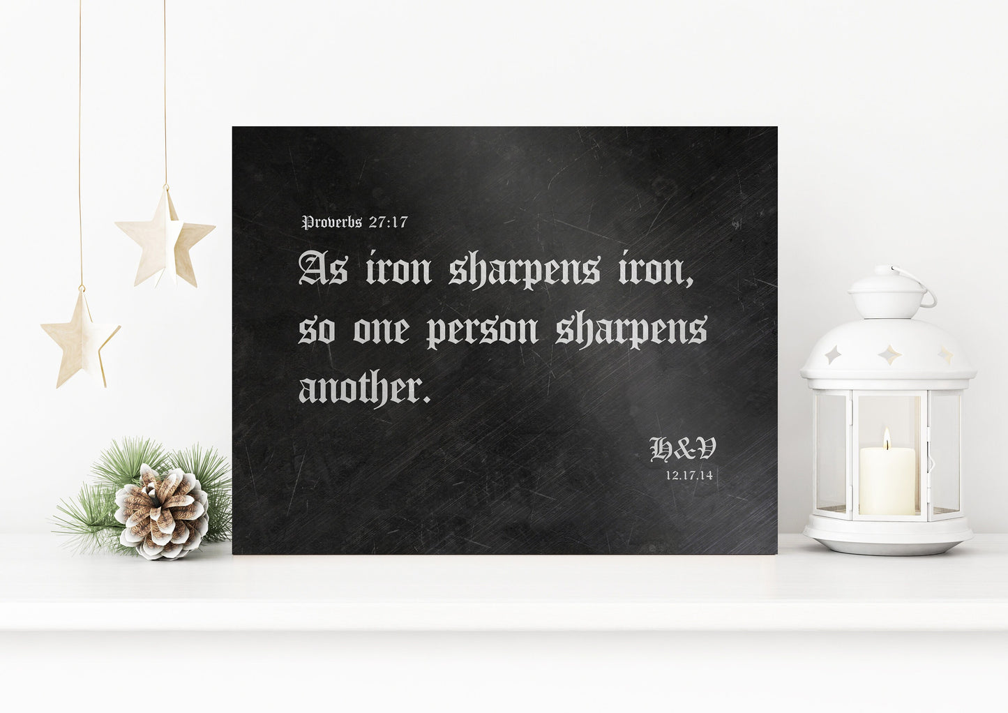 As Iron Sharpens Iron, Iron Gift - HoneycombProverbs - Gifts For The Couple - Christian Wall Art