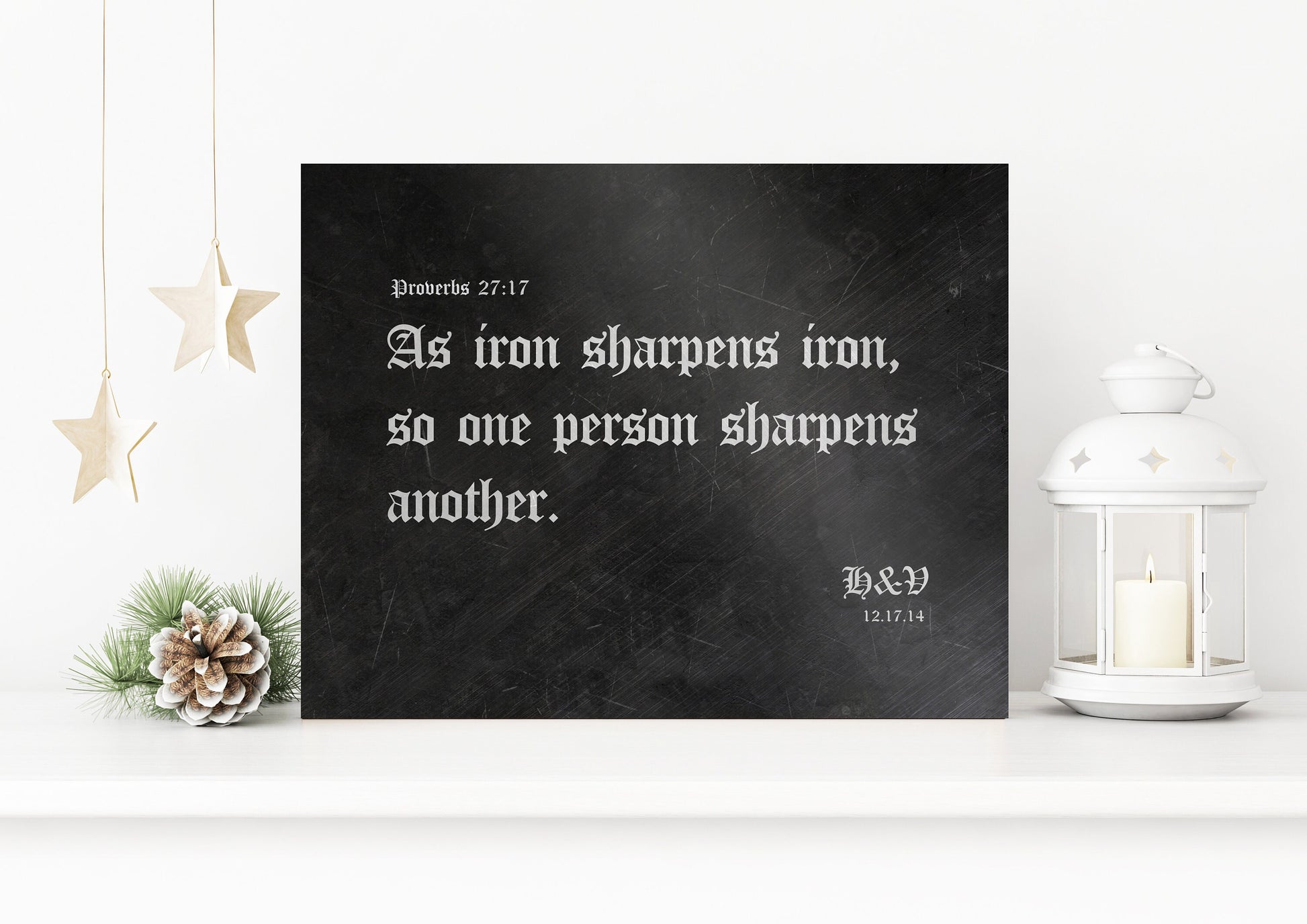 As Iron Sharpens Iron, Iron Gift - HoneycombProverbs - Gifts For The Couple - Christian Wall Art