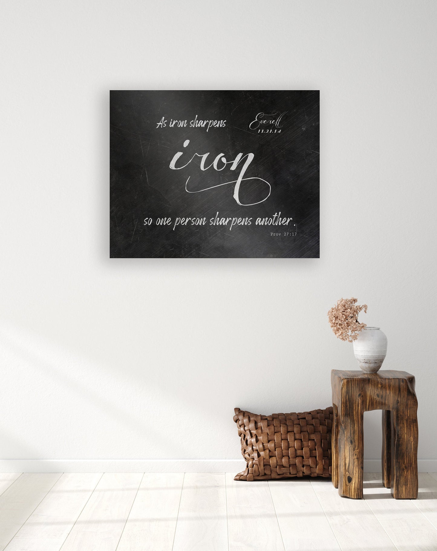 As Iron Sharpens Iron, Personalized - HoneycombProverbs - Gifts For The Couple - Christian Wall Art
