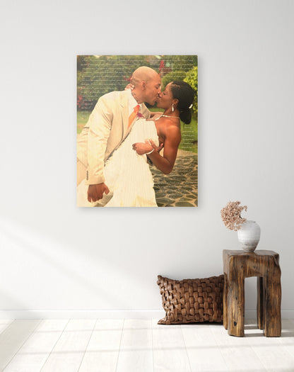 Wood Photo Gift with Words - HoneycombProverbs - Gifts For The Couple - Photo Lyrics Wall Art