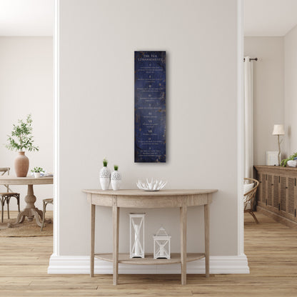 Ten Commandments Sapphire Stone Inspired Wall Art, size and option view, 10th anniversary tin