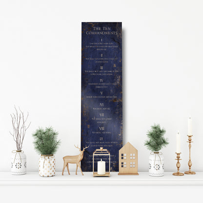 Ten Commandments Sapphire Stone Inspired Wall Art, 10th anniversary tin scripture wall art by Honeycomb Proverbs