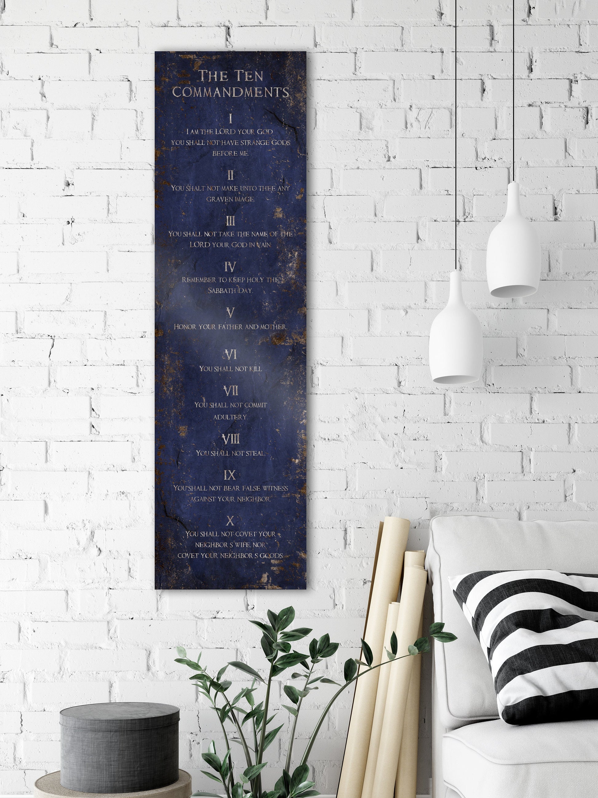 Ten Commandments Saphire Stone Inspired Wall Art - HoneycombProverbs - Signs - Christian Wall Art