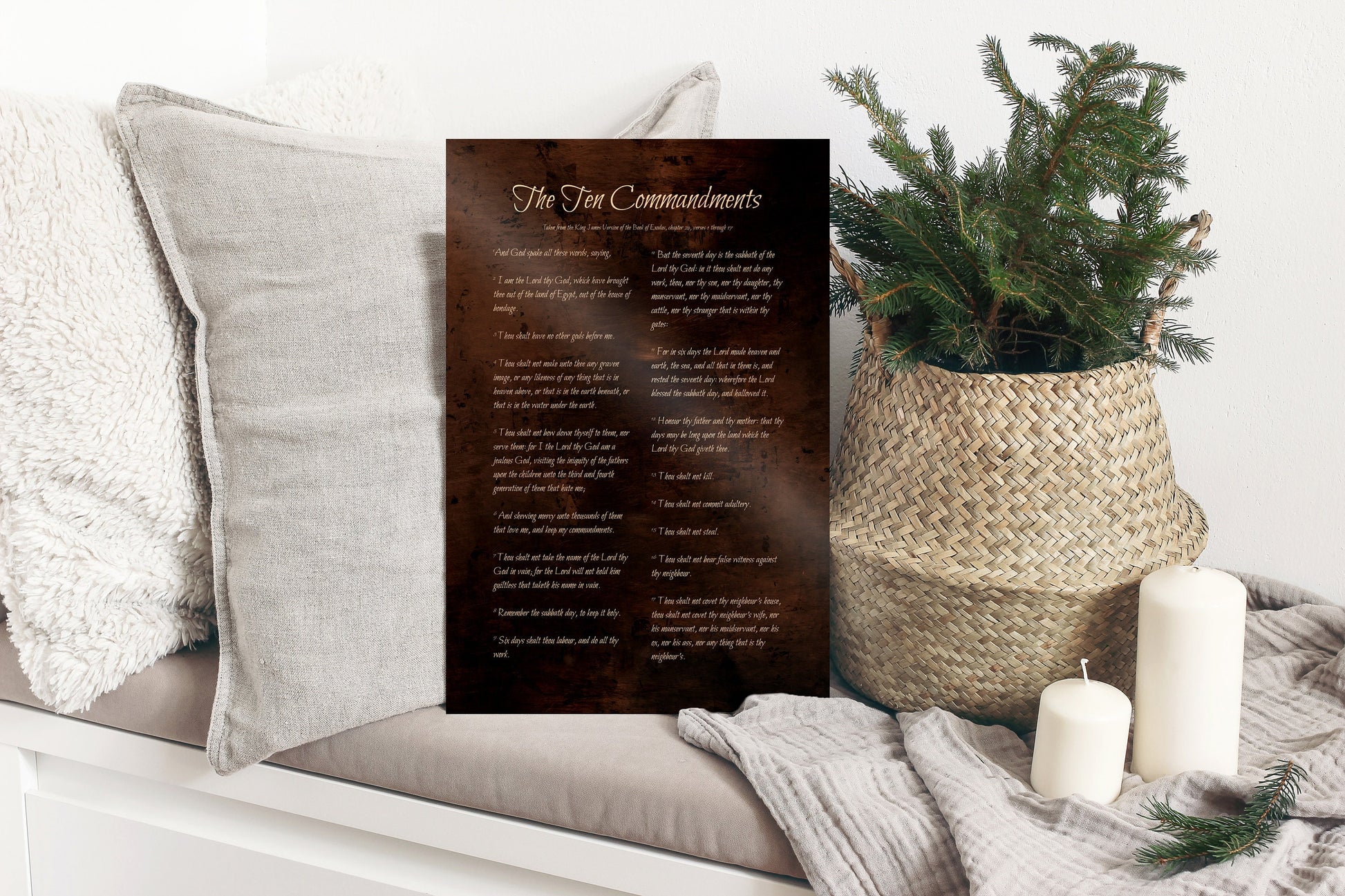 The Ten Commandments, Bronze - HoneycombProverbs - Religious Home & Decor - Christian Wall Art