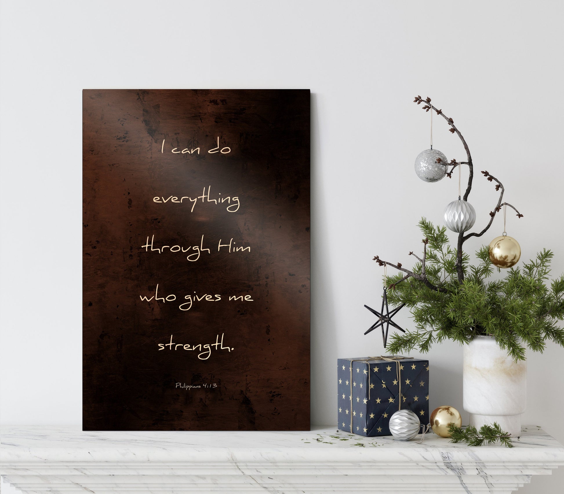 Philippians 4:13, I can do all things - HoneycombProverbs - Gifts For The Couple - Christian Wall Art