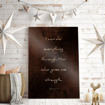 Philippians 4:13, I can do all things - HoneycombProverbs - Gifts For The Couple - Christian Wall Art