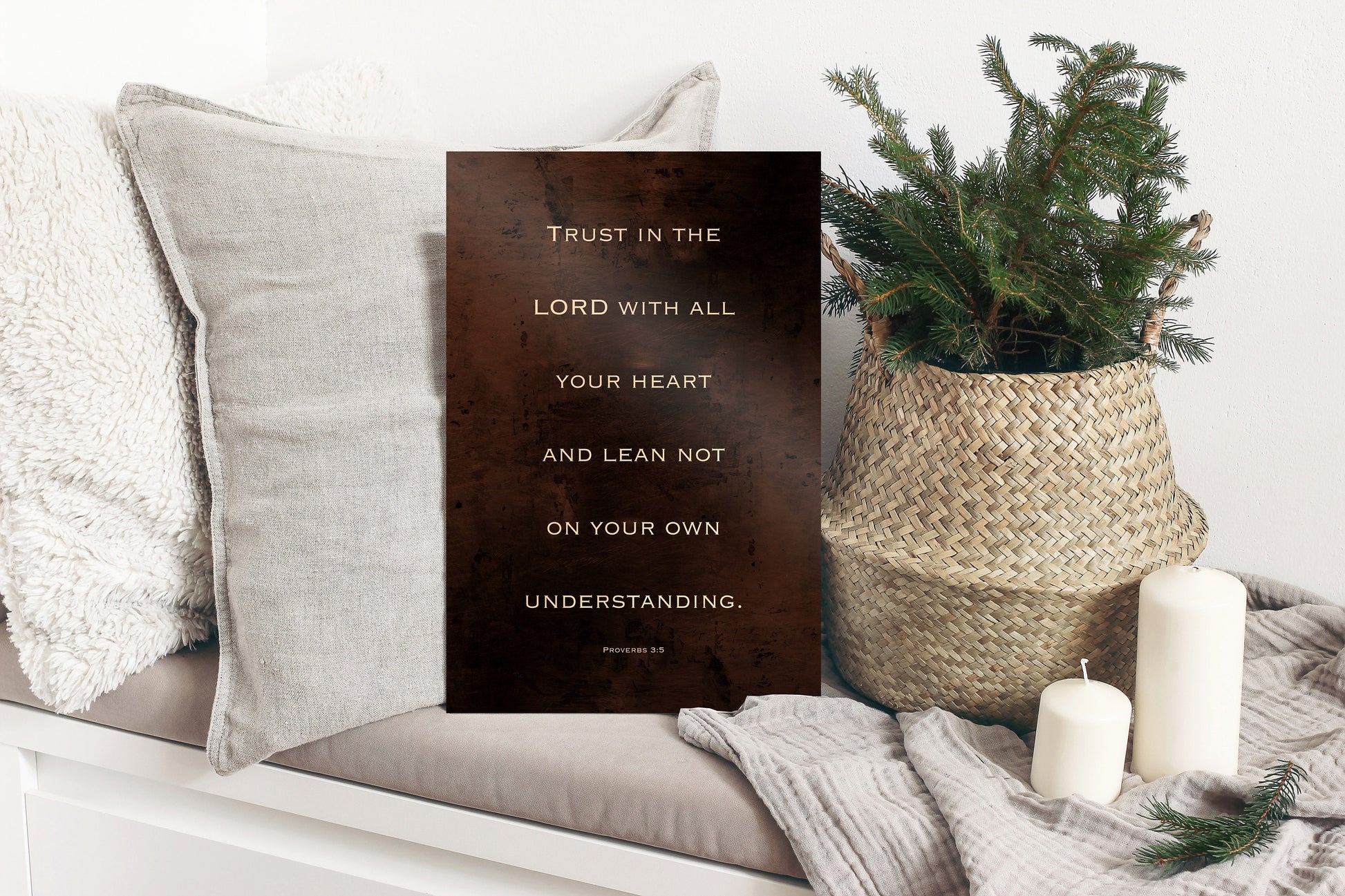 Proverbs 3:5, Trust in the Lord with all your heart - HoneycombProverbs - Gifts For The Couple - Christian Wall Art