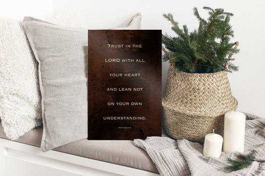 Proverbs 3:5, Trust in the Lord with all your heart - HoneycombProverbs - Gifts For The Couple - Christian Wall Art