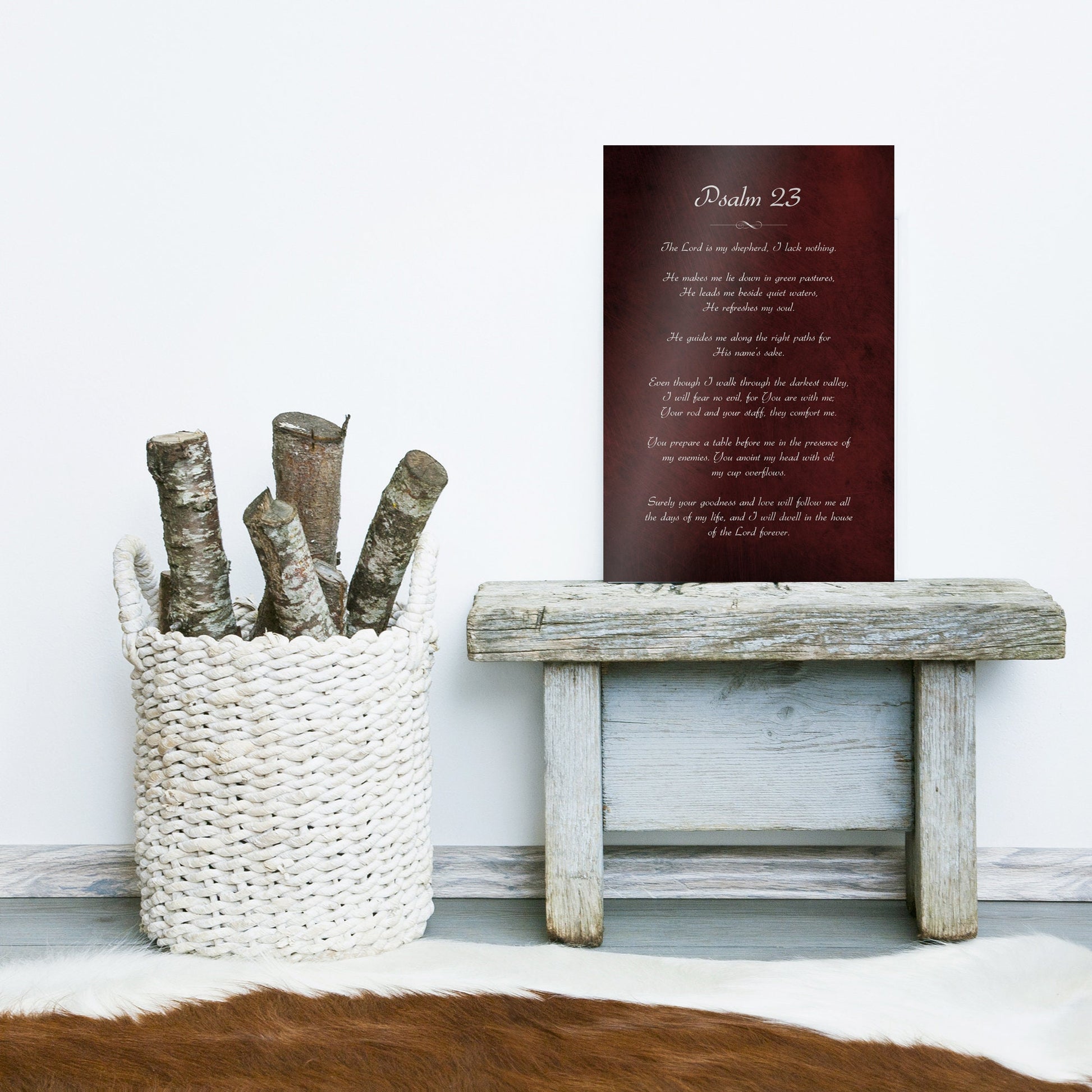 The Lord is my Shepherd I shall not want, Psalm 23 - HoneycombProverbs - Signs - Christian Wall Art