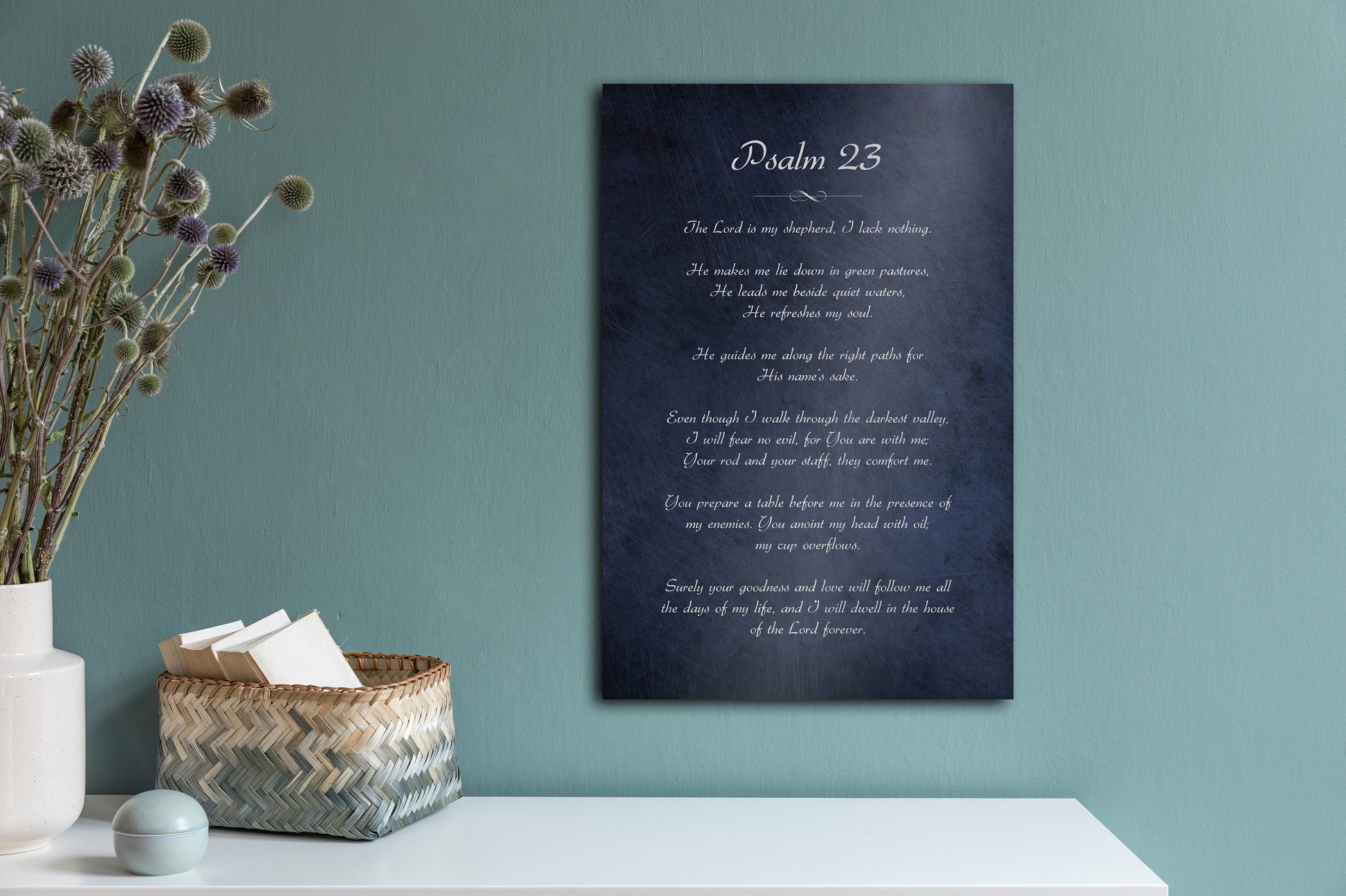 The Lord is my Shepherd I shall not want, Psalm 23 - HoneycombProverbs - Signs - Christian Wall Art