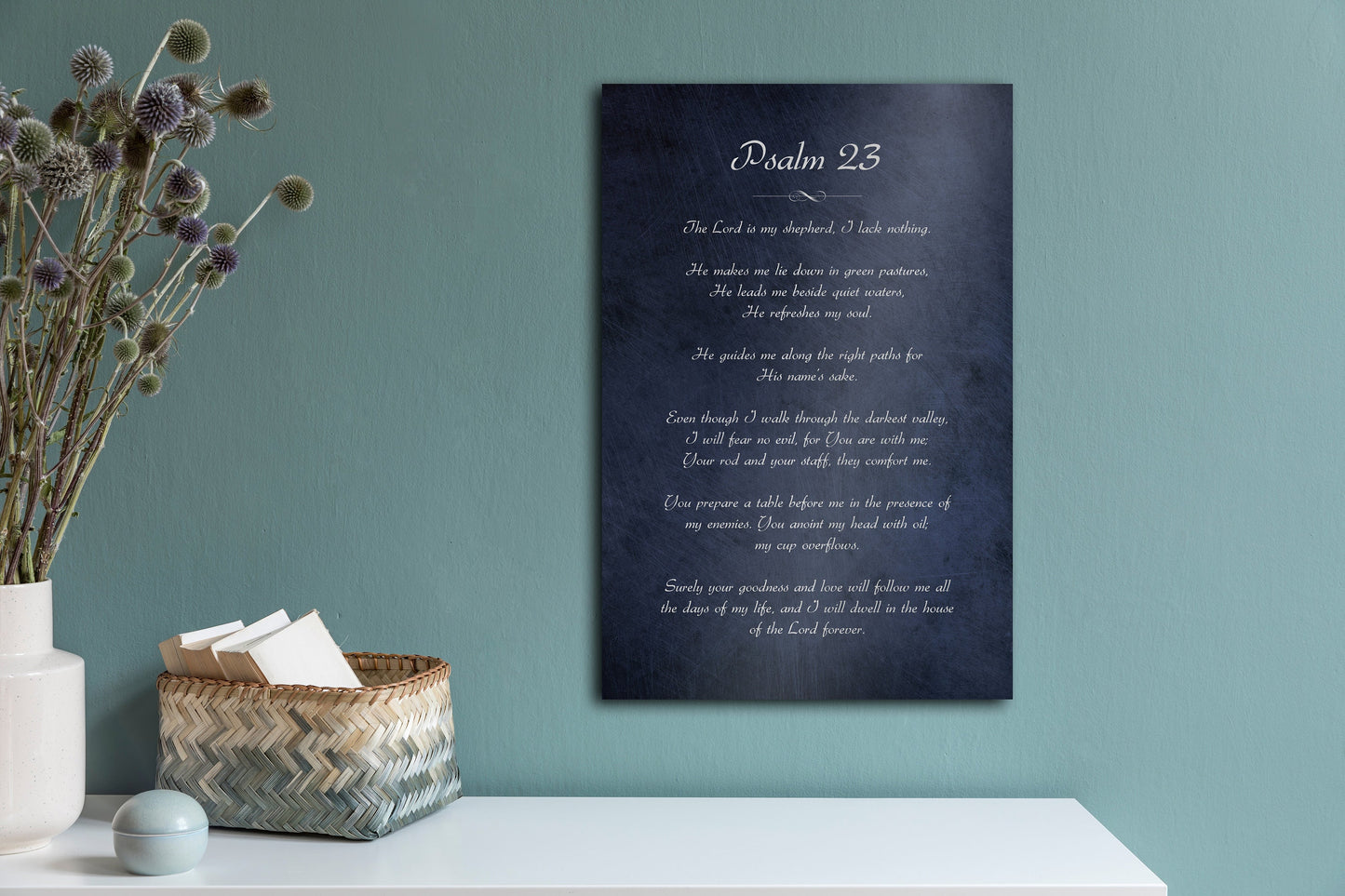 The Lord is my Shepherd I shall not want, Psalm 23 - HoneycombProverbs - Signs - Christian Wall Art