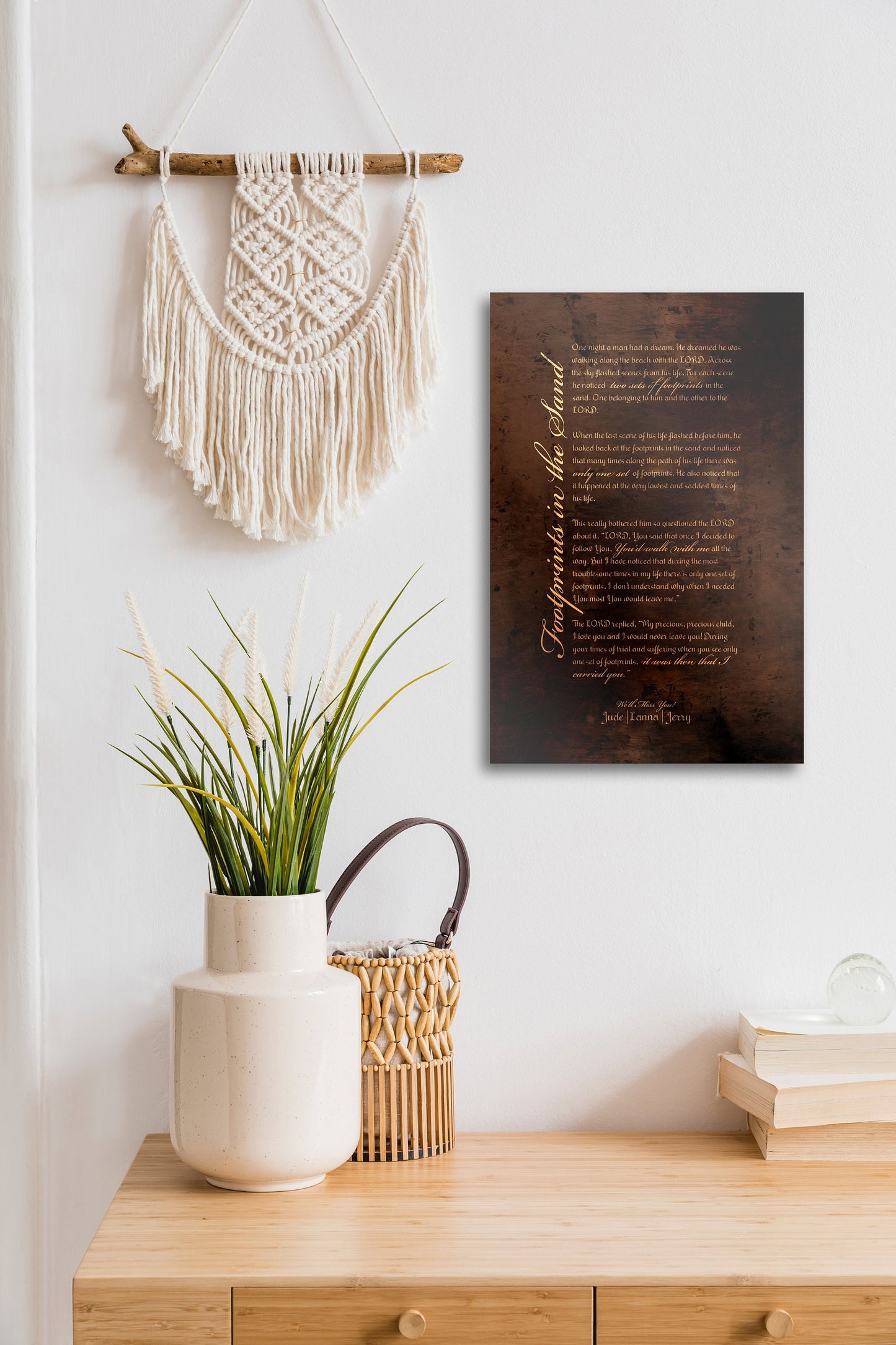 Footprints Poem, Footprints in the Sand - HoneycombProverbs - Religious Home & Decor - Christian Wall Art