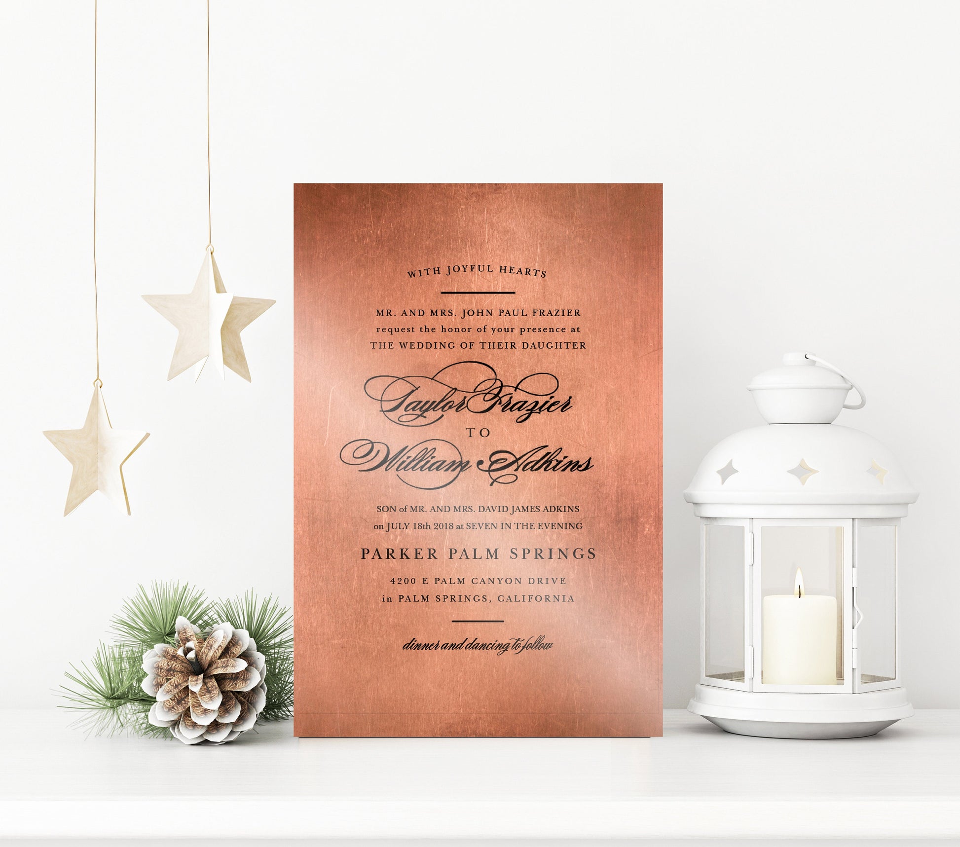 Tin Wedding Invitation Anniversary Keepsake - HoneycombProverbs - Gifts For The Couple - Tin Anniversary Gifts