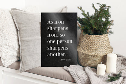 Proverbs 27:17, As Iron Sharpens Iron - HoneycombProverbs - Signs - Christian Wall Art