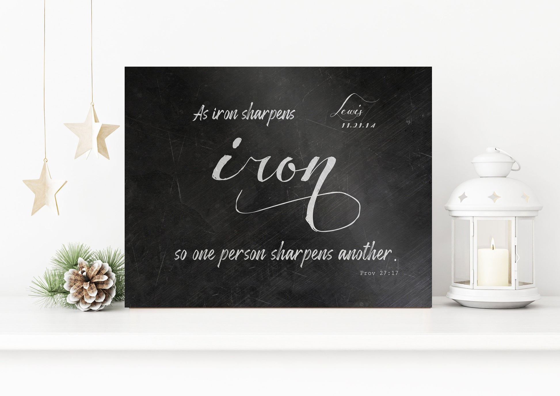 As Iron Sharpens Iron, Personalized - HoneycombProverbs - Gifts For The Couple - Christian Wall Art