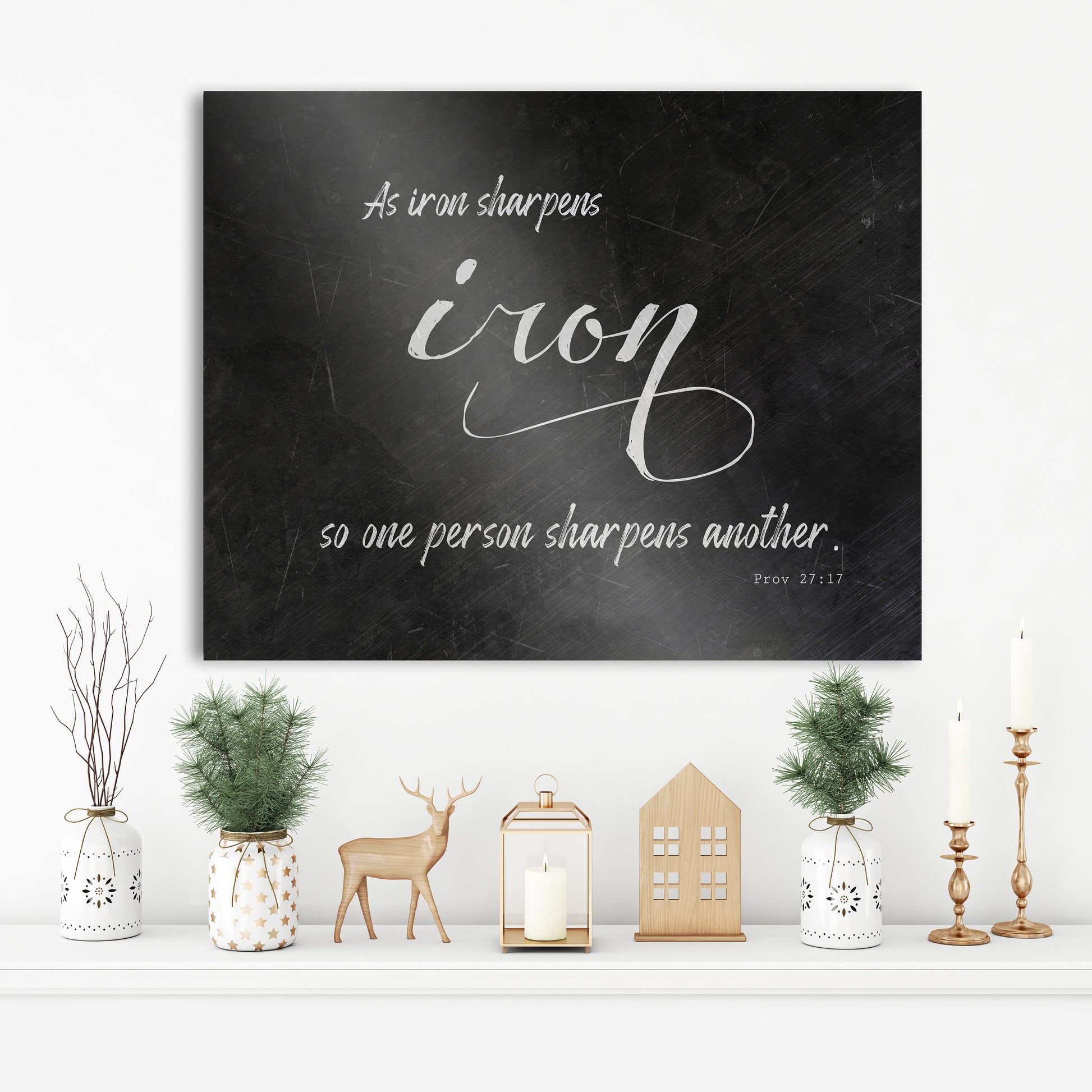 As Iron Sharpens Iron, For Her - HoneycombProverbs - Signs - Christian Wall Art