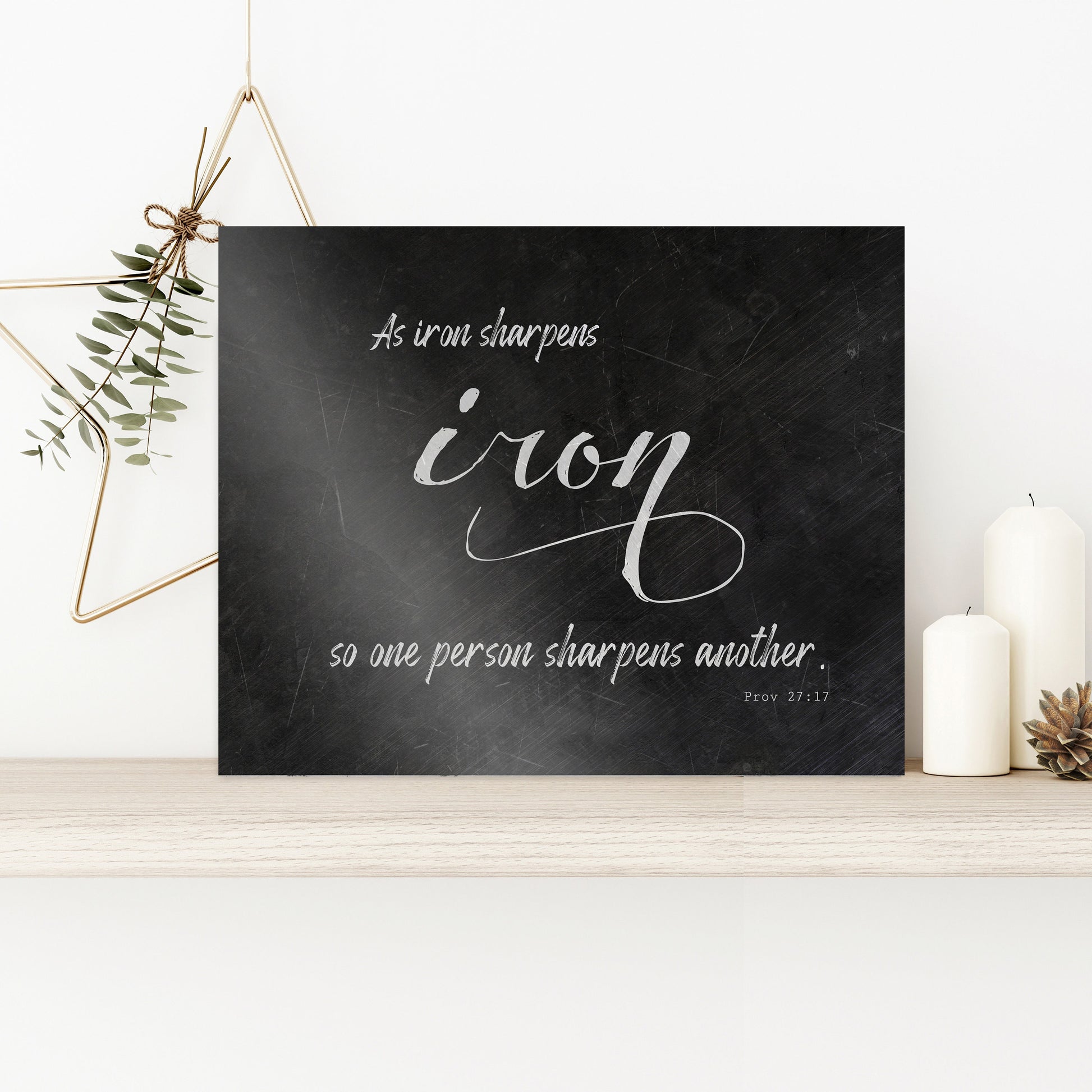As Iron Sharpens Iron, For Her - HoneycombProverbs - Signs - Christian Wall Art