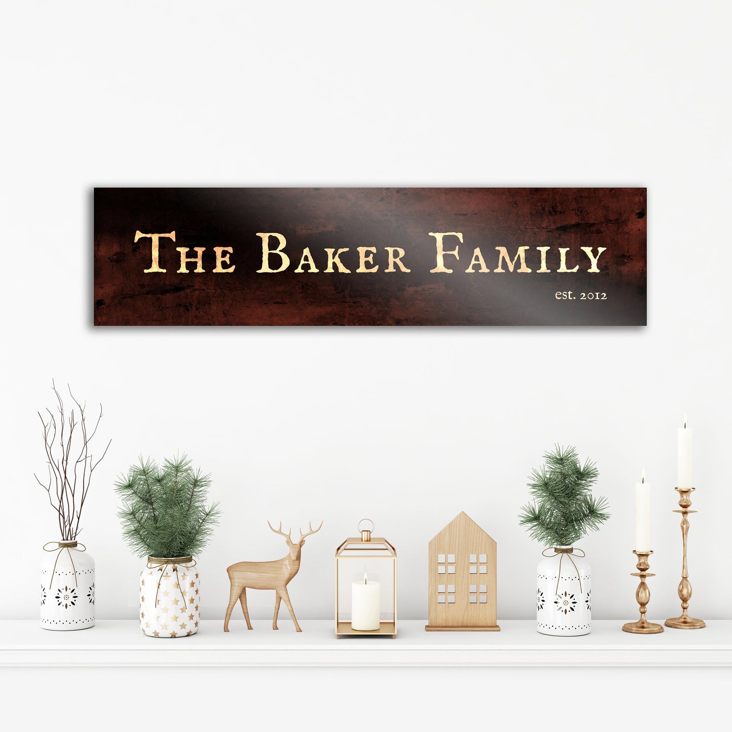 Family Name Sign, Bronze Anniversary - HoneycombProverbs - Gifts For The Couple - Name Signs Wall Art