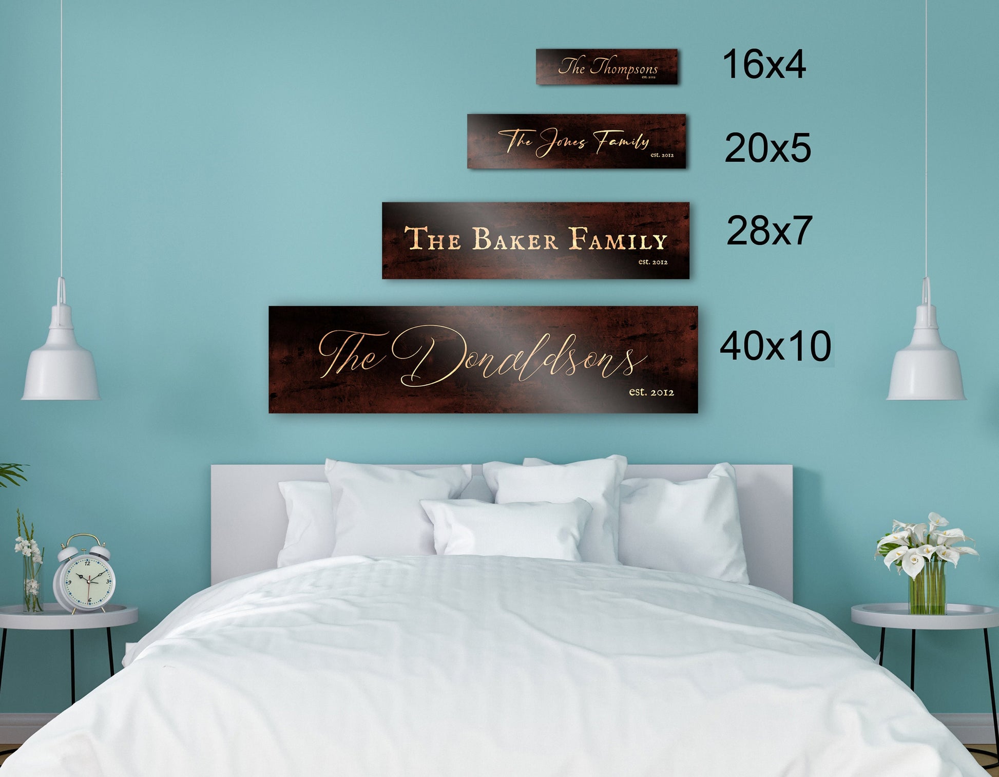 Family Name Sign, Bronze Anniversary - HoneycombProverbs - Gifts For The Couple - Name Signs Wall Art